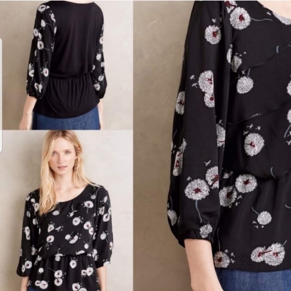 Anthropologie Deletta wished Blooms Blouse size S